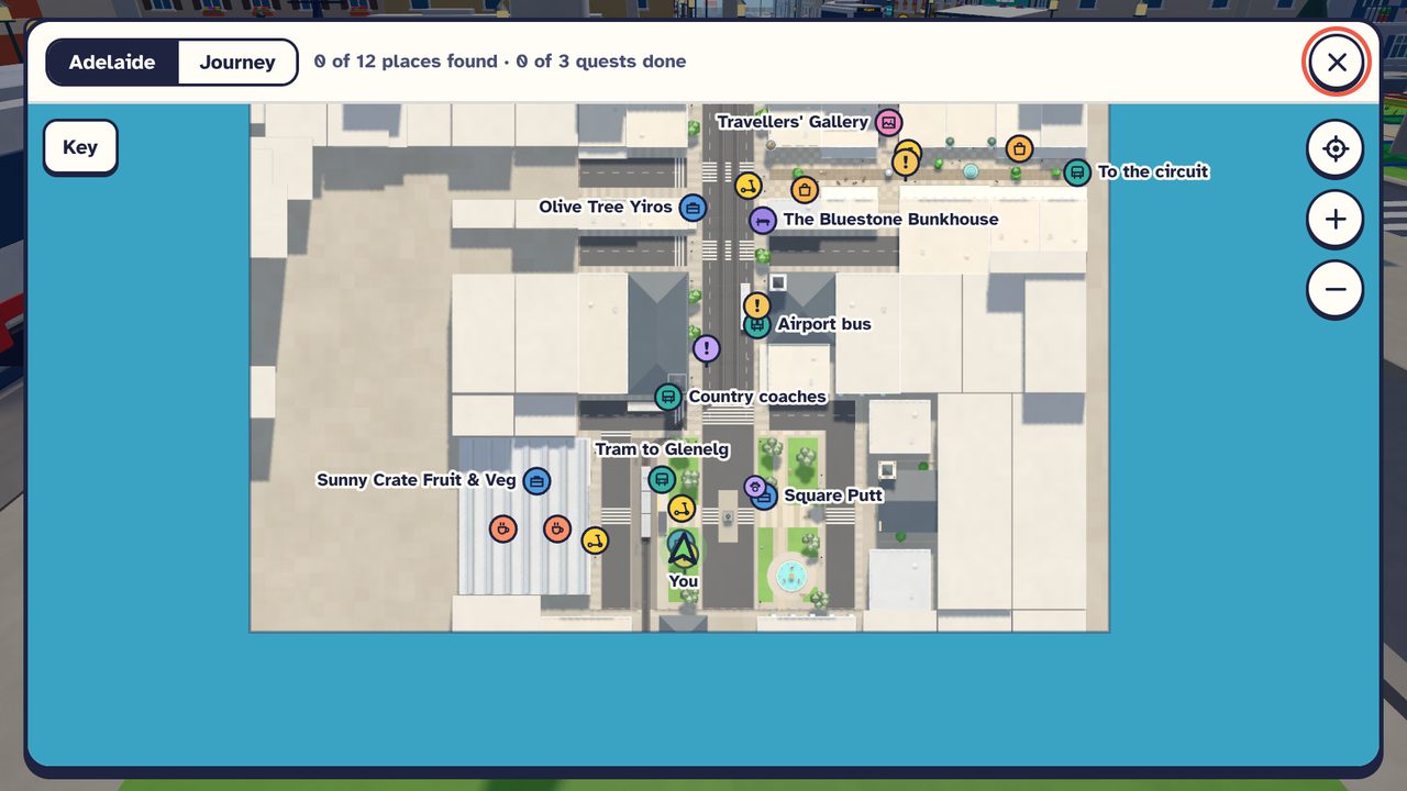 The map of Adelaide's city centre
