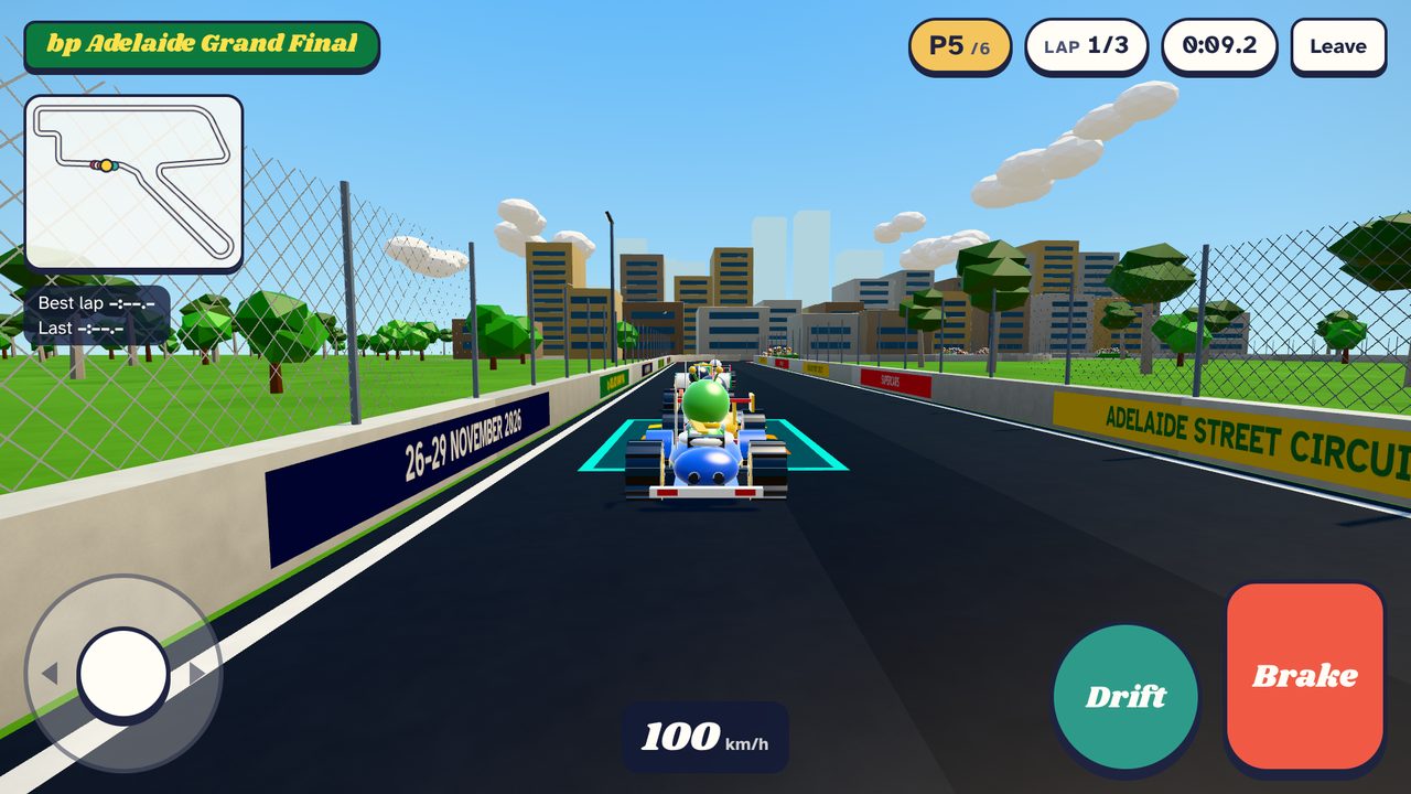 The kart race at the Adelaide Street Circuit